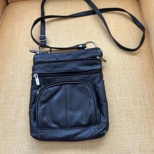 Black Leather Crossbody Bag